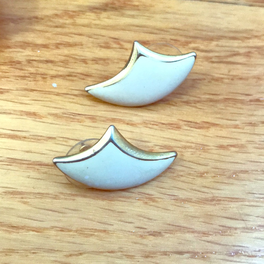 (4/$20) Swedish vintage earrings : white gold